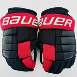 New Ohio State Bauer Pro Series Hockey Gloves-12"-Grey Clarino Palms
