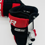 New Ohio State Bauer Pro Series Hockey Gloves-12"-Grey Clarino Palms