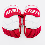 Boston University Bauer Supreme Mach Hockey Gloves-14"-Single Layer Palm