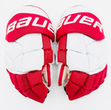 Boston University Bauer Supreme Mach Hockey Gloves-14"-Single Layer Palm