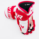 Boston University Bauer Supreme Mach Hockey Gloves-14"-Single Layer Palm