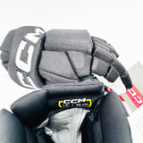 New NHL CCM HGTK Hockey Gloves-14"-Grey Palms-White Gussett