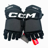 New NHL CCM HGTK Hockey Gloves-14"-Grey Palms-White Gussett