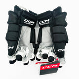 New NHL CCM HGTK Hockey Gloves-14"-Grey Palms-White Gussett