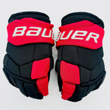 New Ohio State Bauer Supreme Ultrasonic Hockey Gloves-14"-Grey Clarino Palms