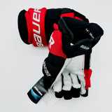 New Ohio State Bauer Supreme Ultrasonic Hockey Gloves-14"-Grey Clarino Palms