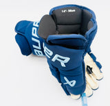 New Tampa Bay Lightning Bauer Supreme Mach Hockey Gloves-14"-Single Layer Palms-Modifed Cuff