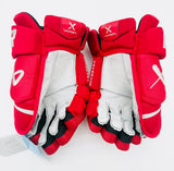 New Custom Red OHIO State Bauer Vapor Hyperlite Hockey Gloves-13"-Grey Palms