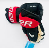 New Custom Black OHIO State Bauer Supreme Mach Hockey Gloves-13"-Single Layer Palms-Vapor Cuff