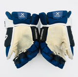 Custom Tampa Bay Lightning Reverse Retro Bauer Vapor Hyperlite Hockey Gloves-14"-Single Layer Palms-Cut Thumbs