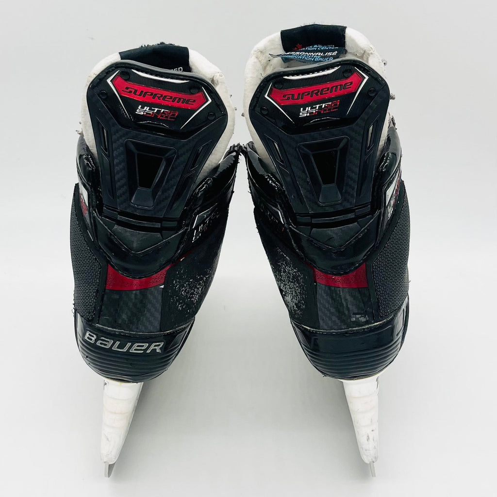 Custom Red Bauer Supreme Ultrasonic Hockey Skates-L: 8 3/4 R: 8 1/2 E/A-280-LS Pulse TI