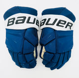 Custom Tampa Bay Lightning Bauer Vapor Hyperlite Hockey Gloves-14"-Single Layer Palms-Cut Thumbs