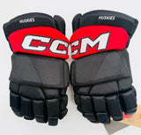 New Northeastern NCAA Stock CCM XF Pro Hockey Gloves-13"-Single Layer Palms