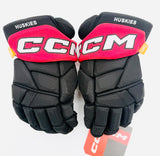 New Northeastern NCAA Stock CCM FTW Hockey Gloves-13"-Single Layer Palms