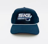 Navy/Powder Blue Rope SIG Hockey Golf Snapback-Navy SIG Hockey Logo