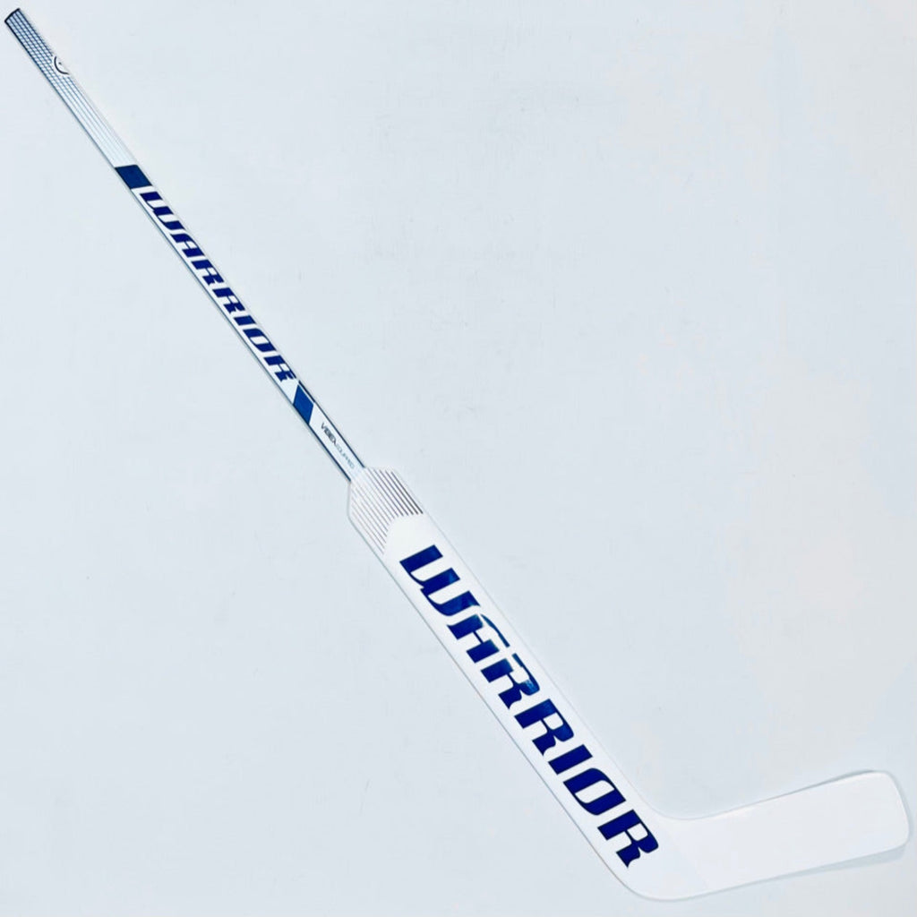 Custom White/Blue Warrior Ritual V2 Pro+ Goalie Hockey Stick 26.5" Paddle (As Measured)-Team Stock
